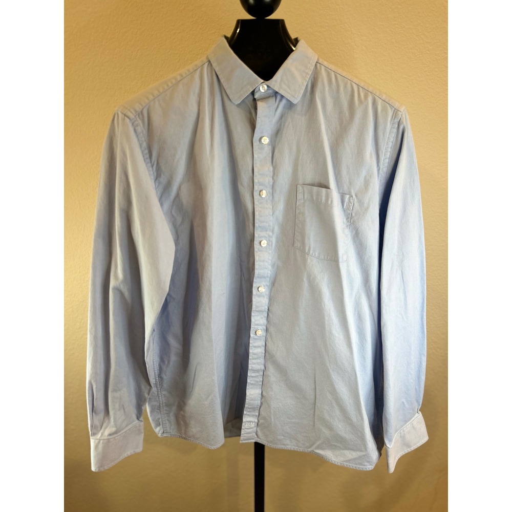 Johnston‎ Murphy Men's Light Blue Oxford Button Down Shirt XXL Monogrammed